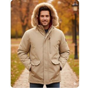 Vtg 70s 80s Woolrich Artic Parker Hooded Coyote Fur Trim Wool Lined Jacket M/L